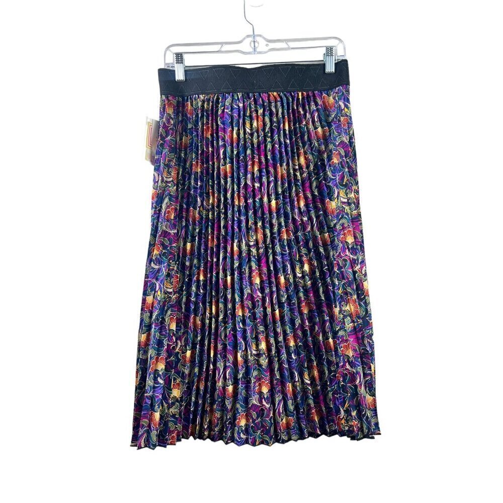 LuLaRoe Women's Pleated Purple Designed Skirt - Picture 2 of 5